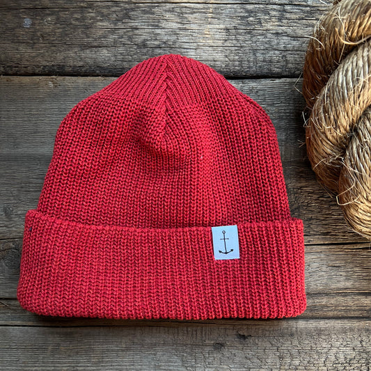 Anchor Upcycled Cotton Beanie, Signal Red