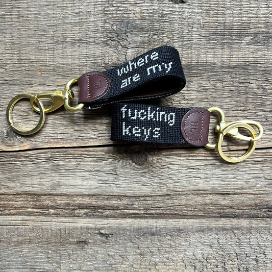 "Where Are My Fucking Keys" Key Fob, Black