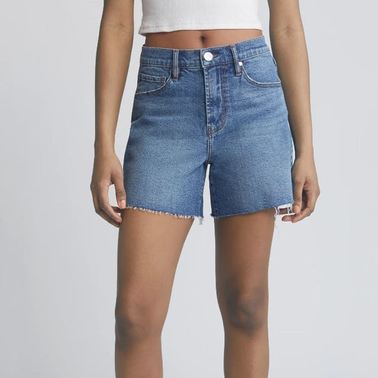 Cassie 5" Jean Shorts with Frayed Hem