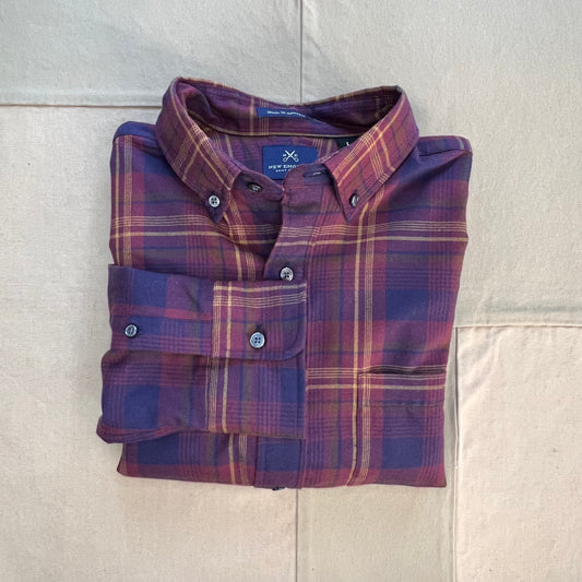 City Plaid Flannel Shirt Maroon/ Navy