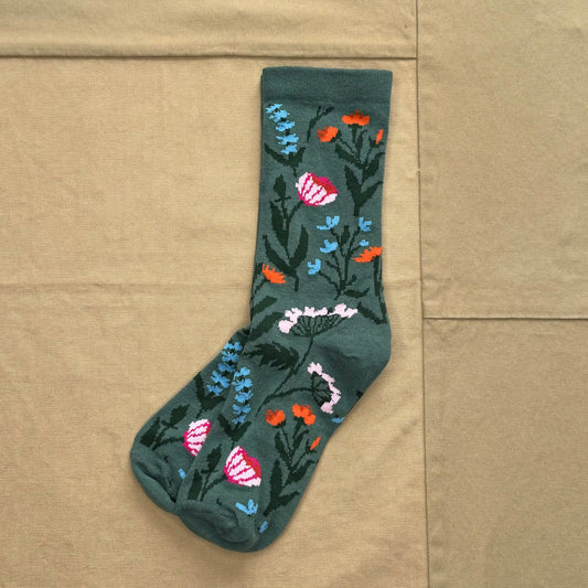 Women's Wild Flower Sock, Forest