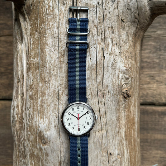 Weekender 38mm Fabric Strap Watch, Navy/Green