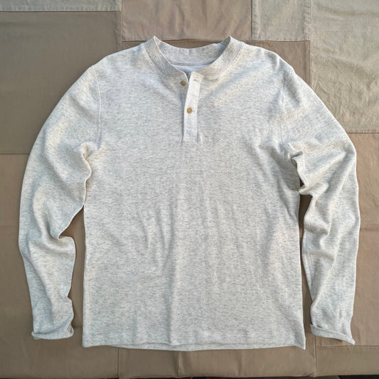 New Windsor Double Cloth Henley, Oatmeal Heather