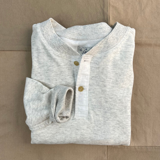 New Windsor Double Cloth Henley, Oatmeal Heather