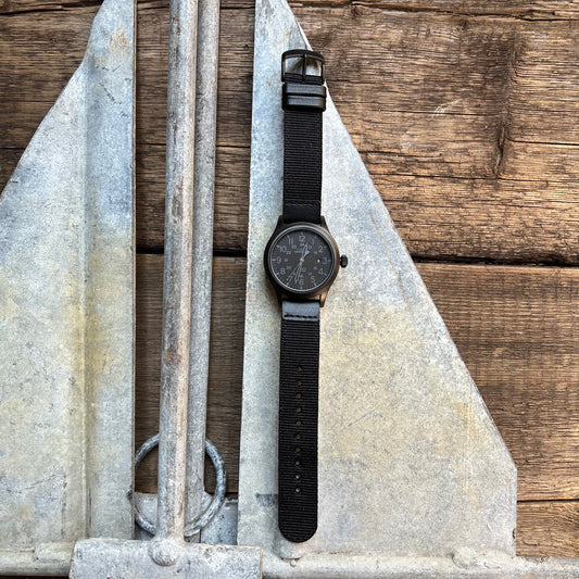 Expedition Scout 40mm Fabric Strap Watch, Black/Black