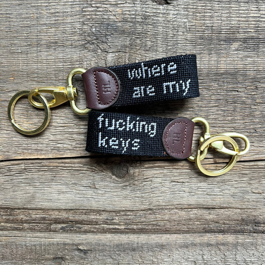 "Where Are My Fucking Keys" Key Fob, Black