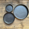 Leather Circular Valet Catchall Trays, Black