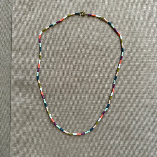 Everly Single Strand Luxe Bead Necklace, Rainbow Color Mix