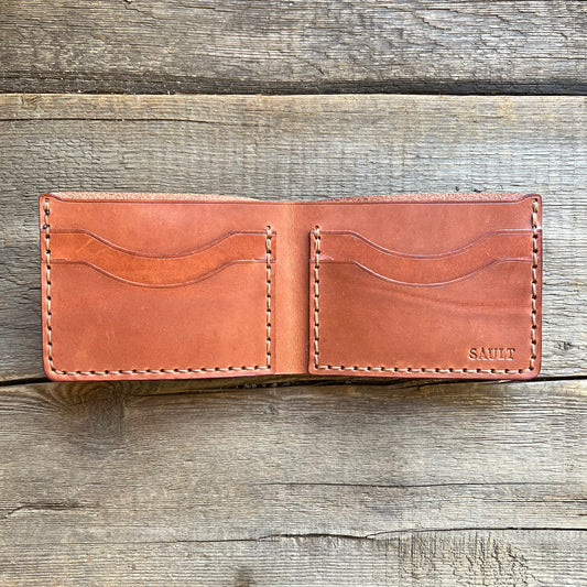 Hand Stitched Wallet, Medium Brown