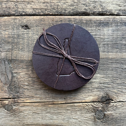 Leather NH Coasters, Dark Brown