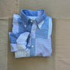 Boxed Stripe Plaid Madras Sport Shirt, Blue Multi