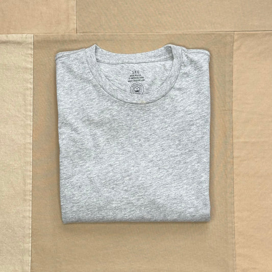 Short Sleeve Organic Heather Crew Tee, Heather Grey