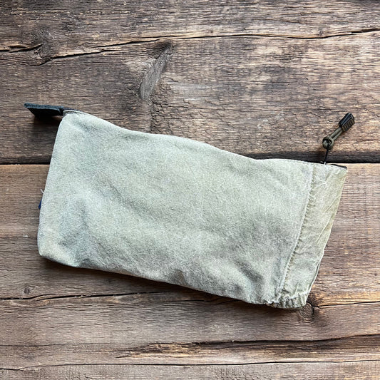 Military Tent Canvas Pouch, Olive Green/Brown Cord