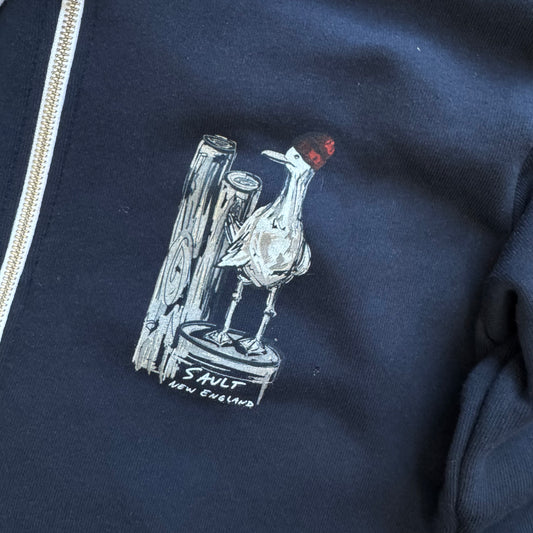 Gulliver the Seagull Zip-Up Hoodie, Navy’