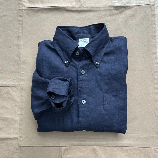 Irish Linen Sport Shirt, Navy