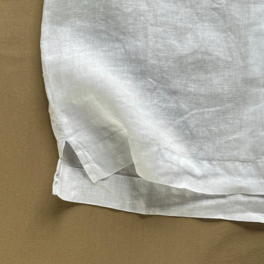 Maddie Camp Shirt in Linen, White