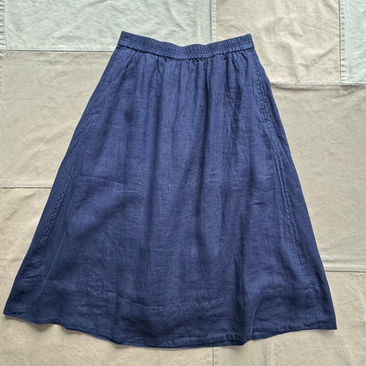 Standard Skirt in Linen, Navy