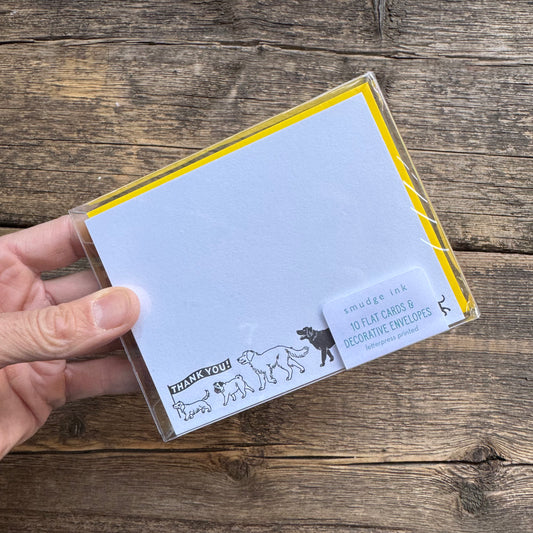 Dog Parade Note Cards with Letterpress Envelopes