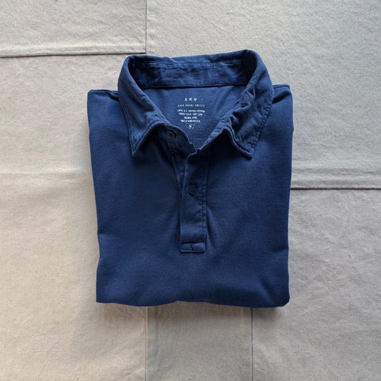 Short Sleeve Supima T-Shirt Polo, Navy'