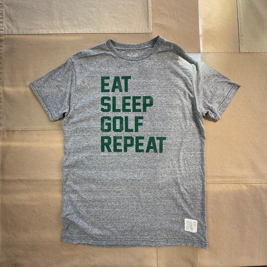 Eat, Sleep, Golf, Repeat T-shirt, Grey