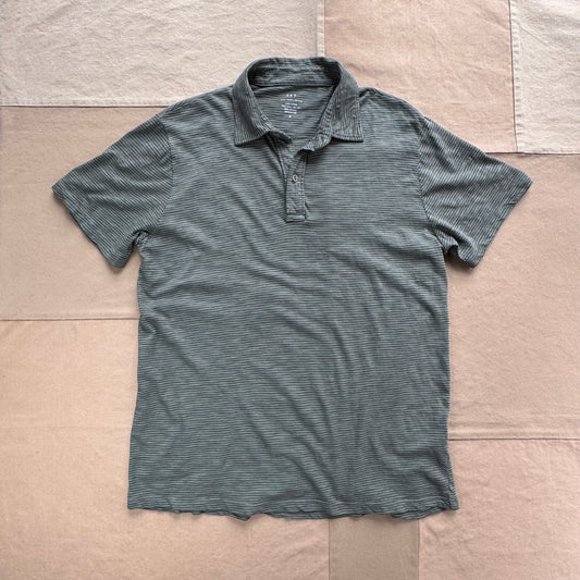 Short Sleeve Striped Supima Polo, Rye Grass