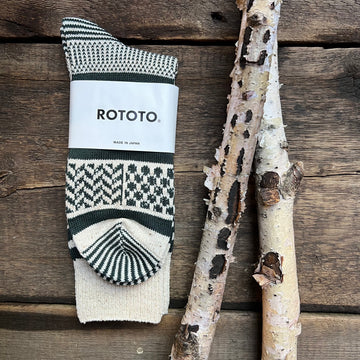 Multi Jacquard Crew Socks, Pine