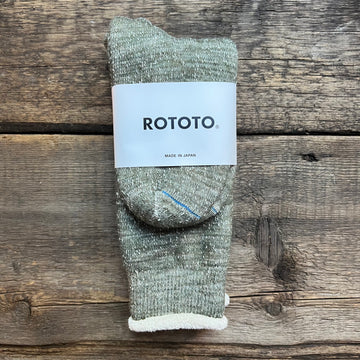 Double Face Crew Socks, Army Green