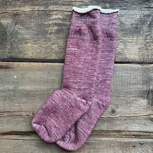 Double Face Crew Socks, Grape