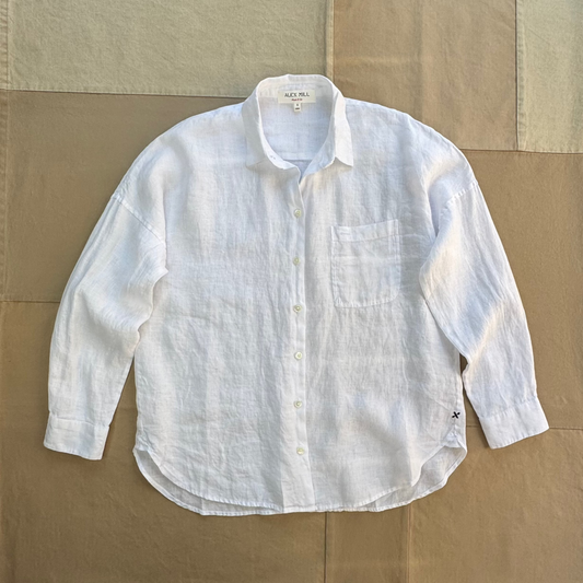 Jo Shirt in Linen, White
