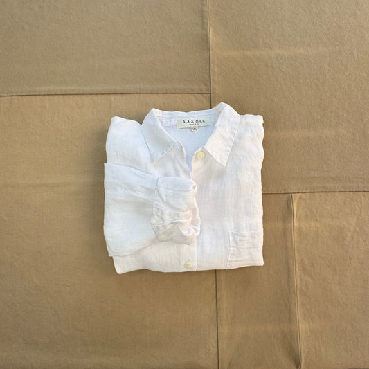 Jo Shirt in Linen, White