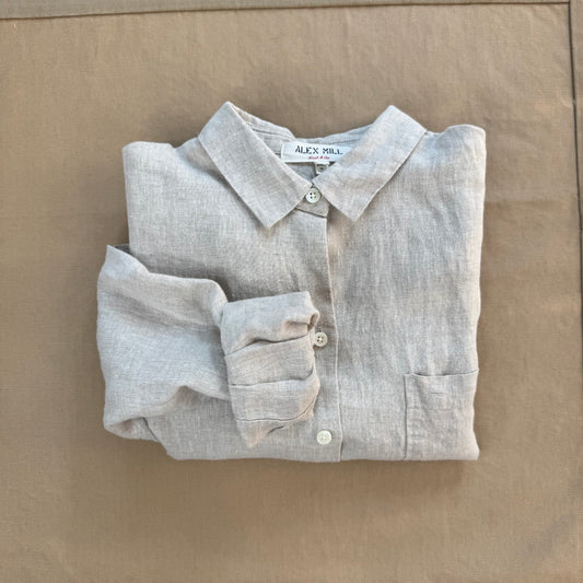 Jo Shirt in Flax Linen, Flax