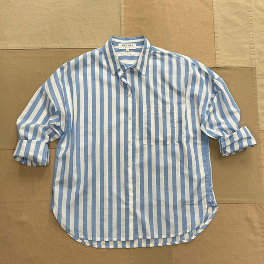 Jo Shirt in Positano Stripe, Blue/Off White