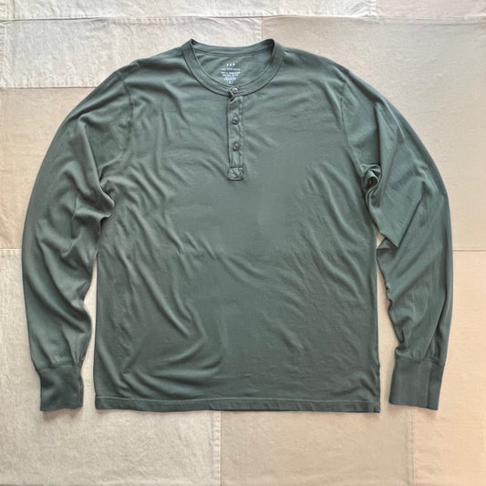 Long Sleeve Supima Jersey Henley, Basil