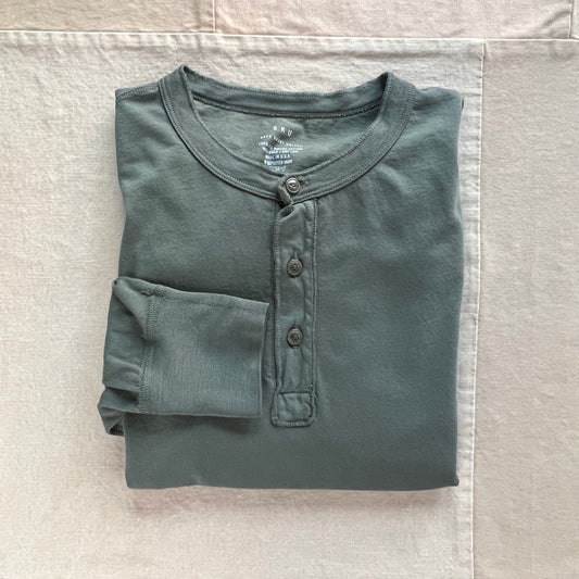 Long Sleeve Supima Jersey Henley, Basil