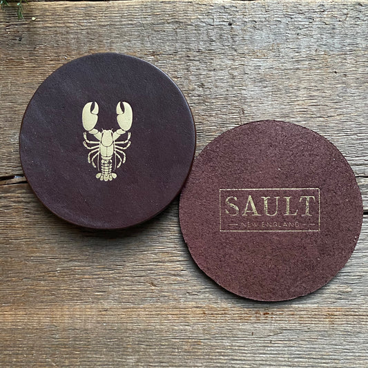 Leather Lobster Coasters, Dark Brown