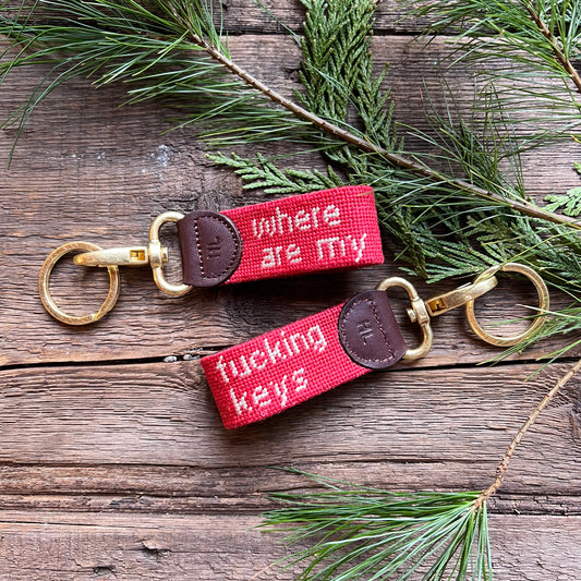"Where Are My Fucking Keys" Key Fob, Red