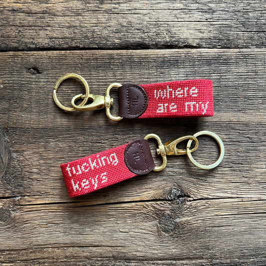 "Where Are My Fucking Keys" Key Fob, Red