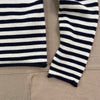 Taylor Roll Neck Cardigan in Cotton Cashmere, Navy/Ivory