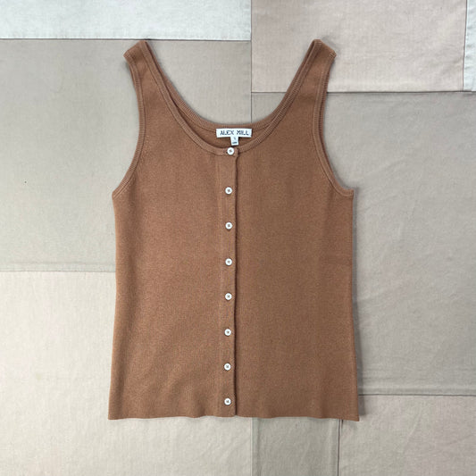 Louisa Cardigan in Cotton Cashmere, Mochaccino