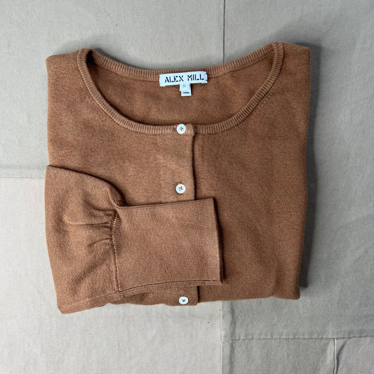 Louisa Vest in Cotton Cashmere, Mochaccino