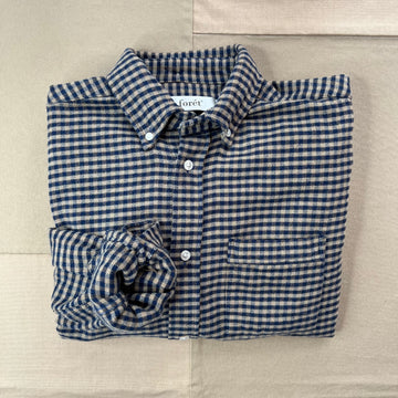Creek Flannel Shirt, Burnt Khaki/Navy