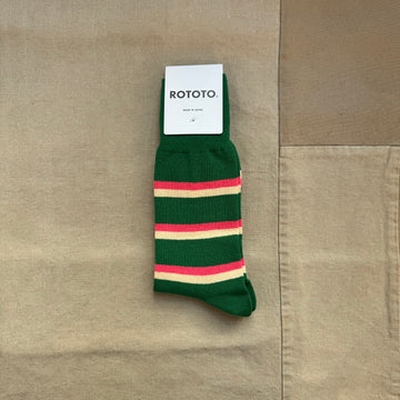 Rugby Stripe Socks, Green