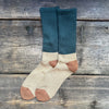 Multi Loose Pile Sock, Dark Green/Khaki