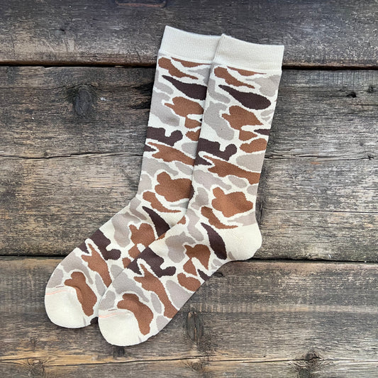 Pile Camo Crew Socks, Sand
