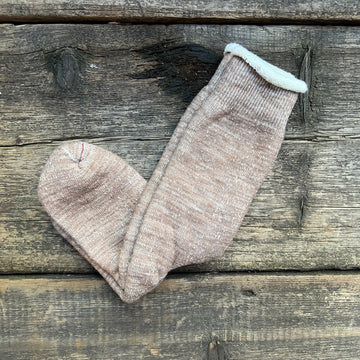 Double Face Crew Socks, Camel
