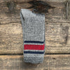 Merino Activity Socks, Grey with Red Navy