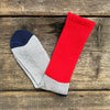 Multi Loose Pile Sock, Red/Gray