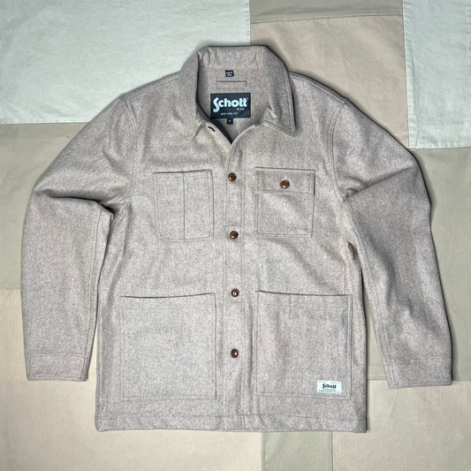 Wool Blend Chore Coat, Taupe