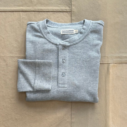 The Hudson Waffle Henley, Heather Grey