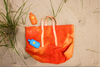 Hand Dyed Tote Bag, Golden Hour Orange